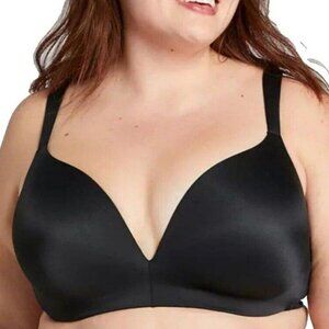 Lane Bryant Cacique Womens Simply Wire Free T Shirt Bra Size 34F Black